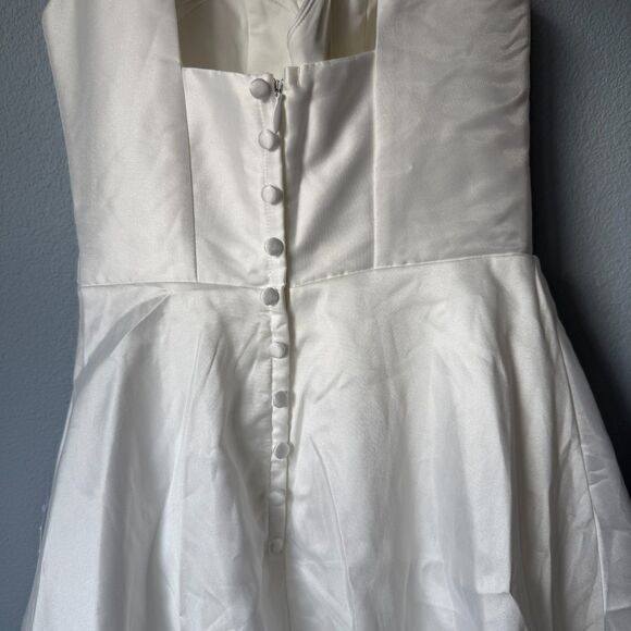 Lulus Modern Affection White Taffeta Pleated Sleeveless Maxi Dress Size XS - Picture 7 of 11